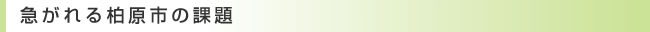 急がれる柏原市の課題